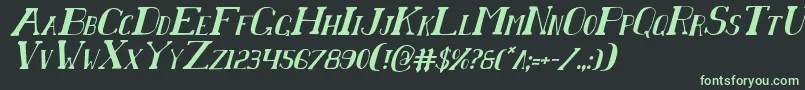 フォントChardinci – 黒い背景に緑の文字