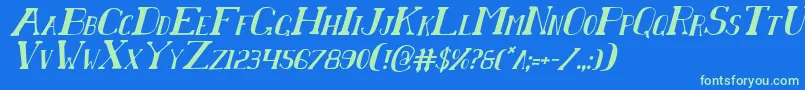 Chardinci Font – Green Fonts on Blue Background