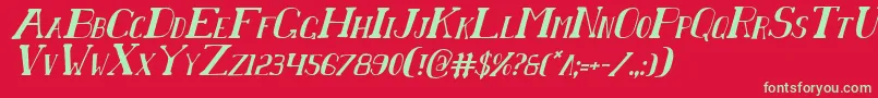 Chardinci Font – Green Fonts on Red Background