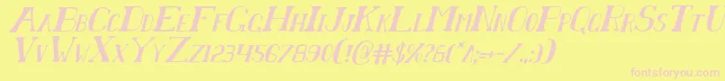 Chardinci Font – Pink Fonts on Yellow Background