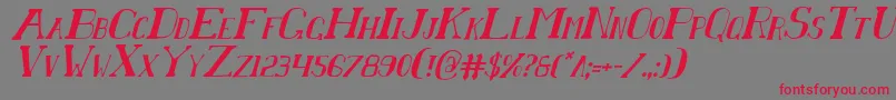 フォントChardinci – 赤い文字の灰色の背景