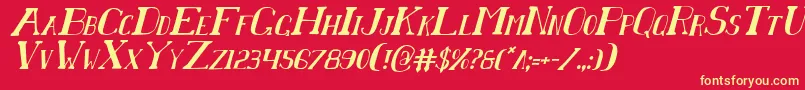 Chardinci Font – Yellow Fonts on Red Background