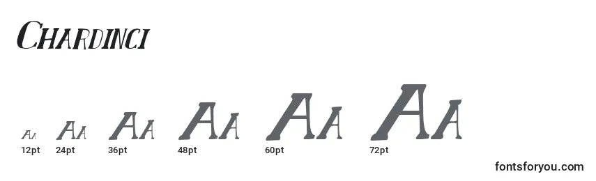 Размеры шрифта Chardinci