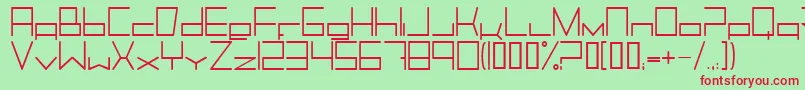 Trancemil-fontti – punaiset fontit vihreällä taustalla