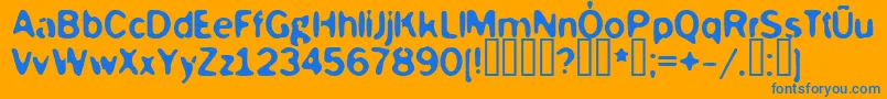 Mckoy Font – Blue Fonts on Orange Background