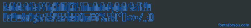 フォントBmutopia – 黒い背景に青い文字