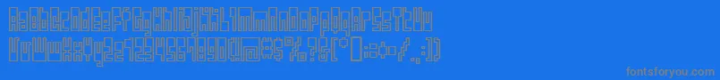 Bmutopia-Schriftart – Graue Schriften auf blauem Hintergrund