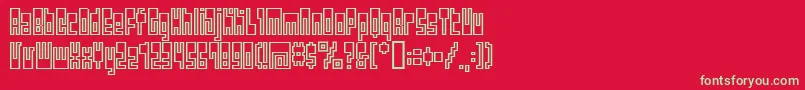 Bmutopia-Schriftart – Grüne Schriften auf rotem Hintergrund