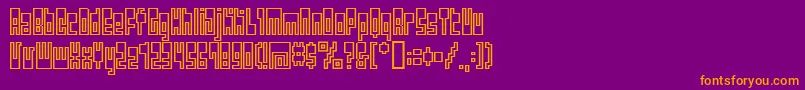 フォントBmutopia – 紫色の背景にオレンジのフォント