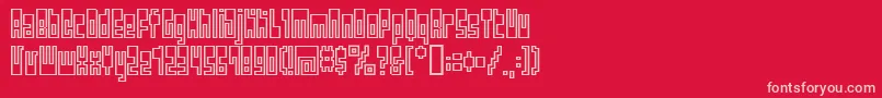 Bmutopia-Schriftart – Rosa Schriften auf rotem Hintergrund