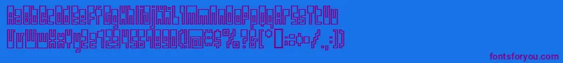Bmutopia-Schriftart – Violette Schriften auf blauem Hintergrund