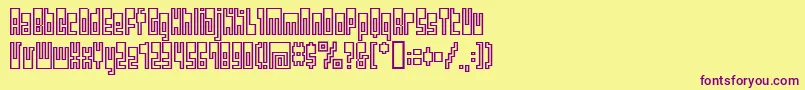 Шрифт Bmutopia – фиолетовые шрифты на жёлтом фоне