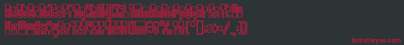 フォントBmutopia – 黒い背景に赤い文字