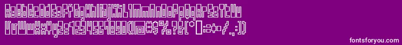 Bmutopia-Schriftart – Weiße Schriften auf violettem Hintergrund