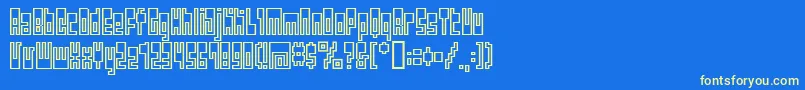 Bmutopia Font – Yellow Fonts on Blue Background