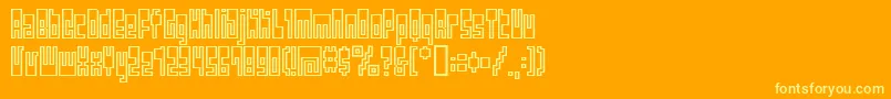 フォントBmutopia – オレンジの背景に黄色の文字