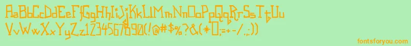 Spasticnerfbag Font – Orange Fonts on Green Background