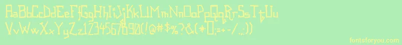 Spasticnerfbag Font – Yellow Fonts on Green Background