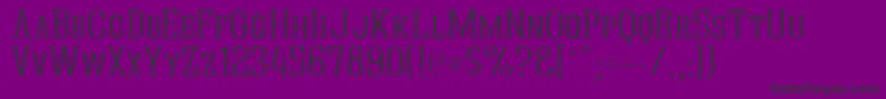 Quasikt-fontti – mustat fontit violetilla taustalla