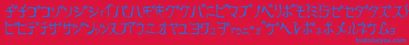 フォントRetra – 赤い背景に青い文字