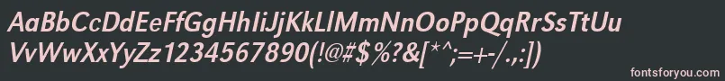 UrwgrotesktextnarOblique Font – Pink Fonts on Black Background