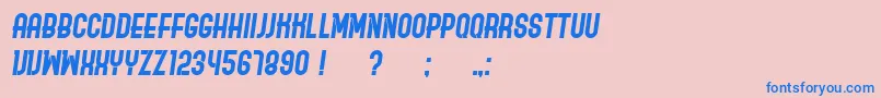 OrdinaryItalic Font – Blue Fonts on Pink Background
