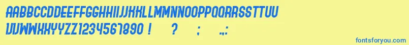 OrdinaryItalic Font – Blue Fonts on Yellow Background
