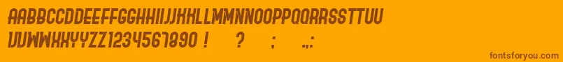 OrdinaryItalic-Schriftart – Braune Schriften auf orangefarbenem Hintergrund