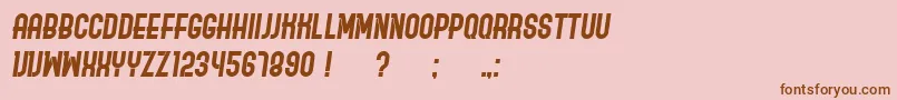 OrdinaryItalic-Schriftart – Braune Schriften auf rosa Hintergrund