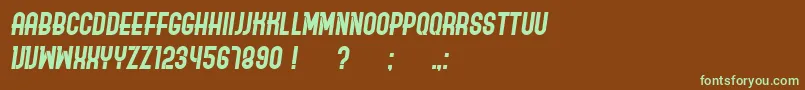 OrdinaryItalic-Schriftart – Grüne Schriften auf braunem Hintergrund