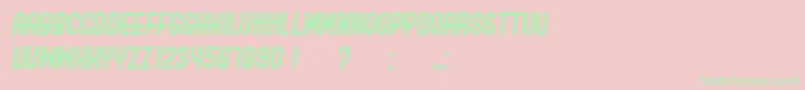 Fonte OrdinaryItalic – fontes verdes em um fundo rosa