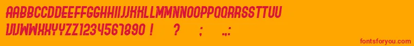 Fonte OrdinaryItalic – fontes vermelhas em um fundo laranja