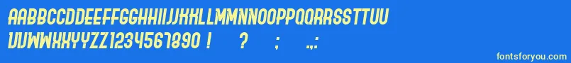 OrdinaryItalic Font – Yellow Fonts on Blue Background