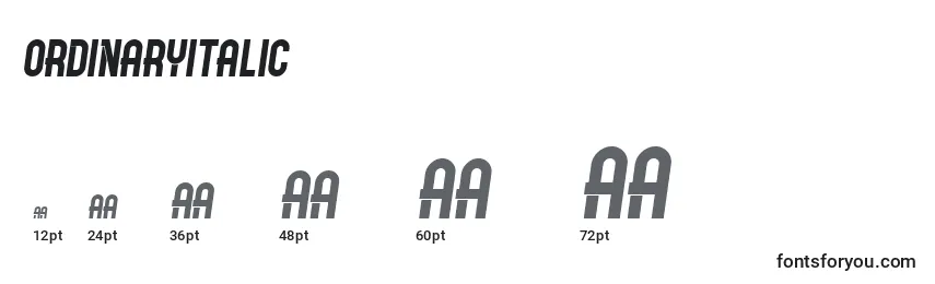 OrdinaryItalic Font Sizes