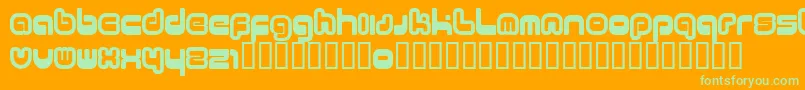 11 Font – Green Fonts on Orange Background