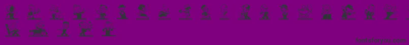 Kartoonkutz2-Schriftart – Schwarze Schriften auf violettem Hintergrund