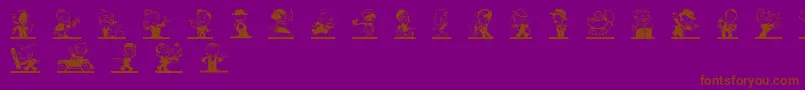 Kartoonkutz2 Font – Brown Fonts on Purple Background
