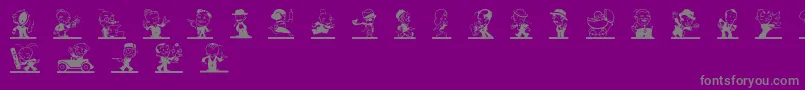 Kartoonkutz2-Schriftart – Graue Schriften auf violettem Hintergrund