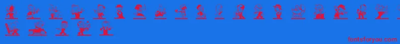 Kartoonkutz2-fontti – punaiset fontit sinisellä taustalla