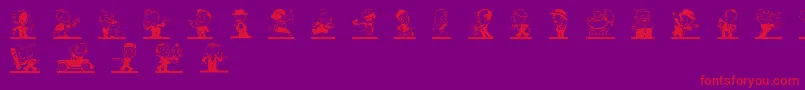 Fonte Kartoonkutz2 – fontes vermelhas em um fundo violeta