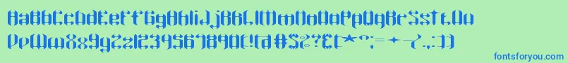 WyvernWingsWydeBrk Font – Blue Fonts on Green Background