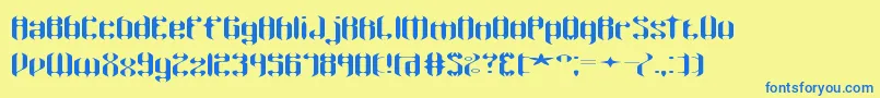 WyvernWingsWydeBrk Font – Blue Fonts on Yellow Background