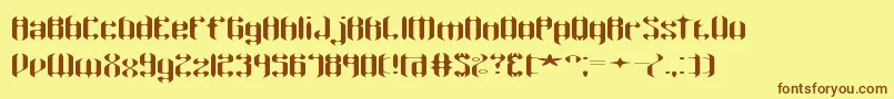 WyvernWingsWydeBrk Font – Brown Fonts on Yellow Background