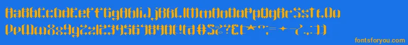 WyvernWingsWydeBrk Font – Orange Fonts on Blue Background