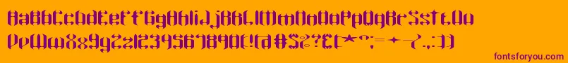 WyvernWingsWydeBrk Font – Purple Fonts on Orange Background