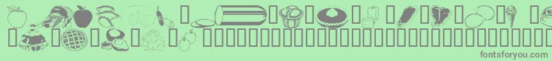 Wmfood2 Font – Gray Fonts on Green Background