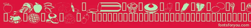 Wmfood2 Font – Green Fonts on Red Background