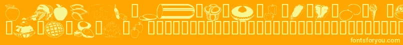 Wmfood2 Font – Yellow Fonts on Orange Background