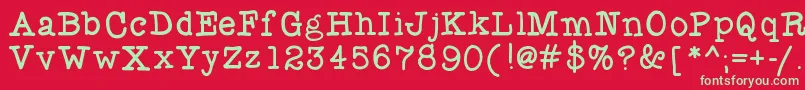 フォントFlocked3 – 赤い背景に緑の文字