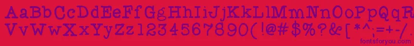 Flocked3-Schriftart – Violette Schriften auf rotem Hintergrund